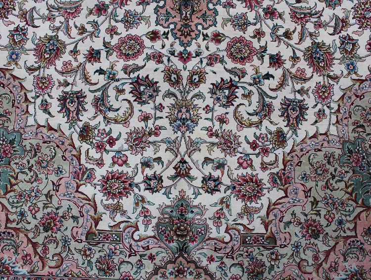 the field of persian hand-made silk rug