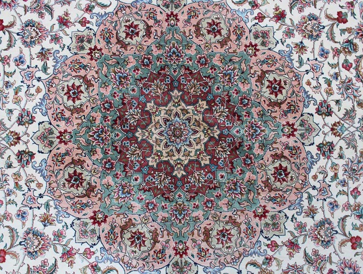 persian silk carpet medallion 