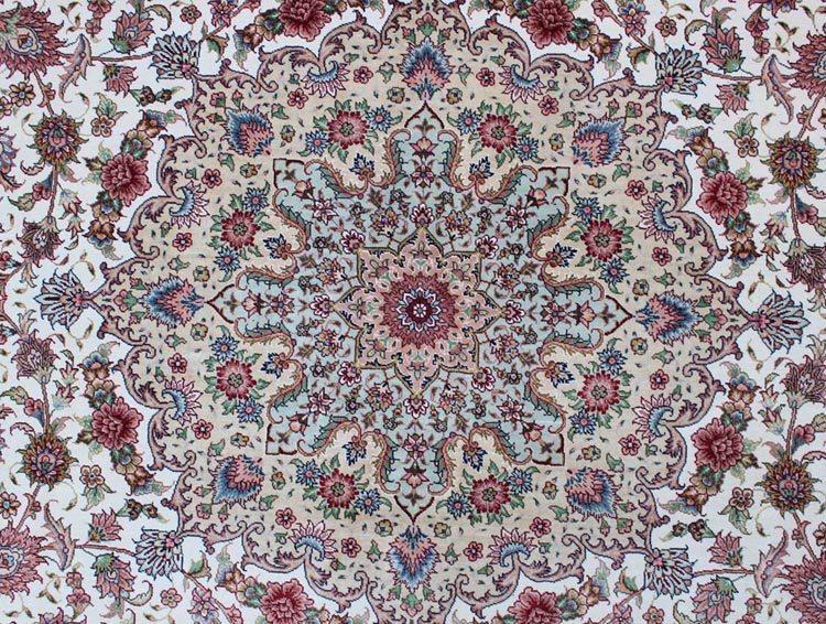 persian silk carpet medallion 