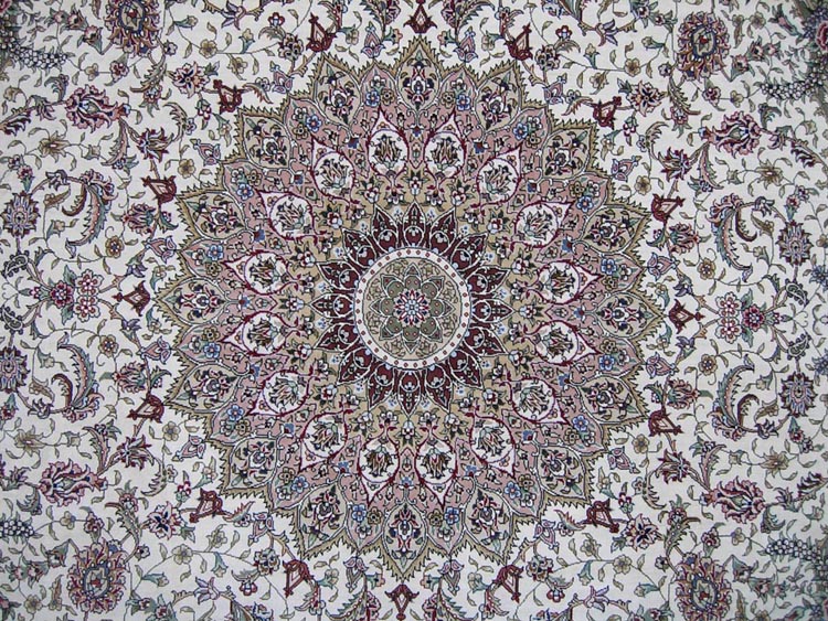 radiating  pattern medallion on persian carpet