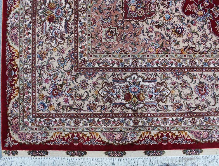 the corner of hand-made persian silk carpet