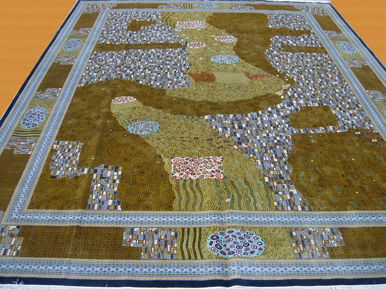 klimt design silk rug