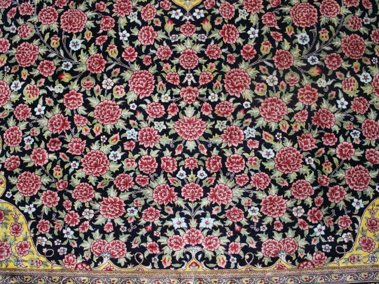 flowers,trees,birds, animals on garden design silk carpet