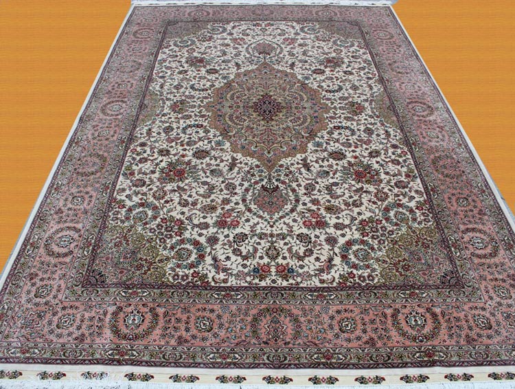 light color Qum design  rug